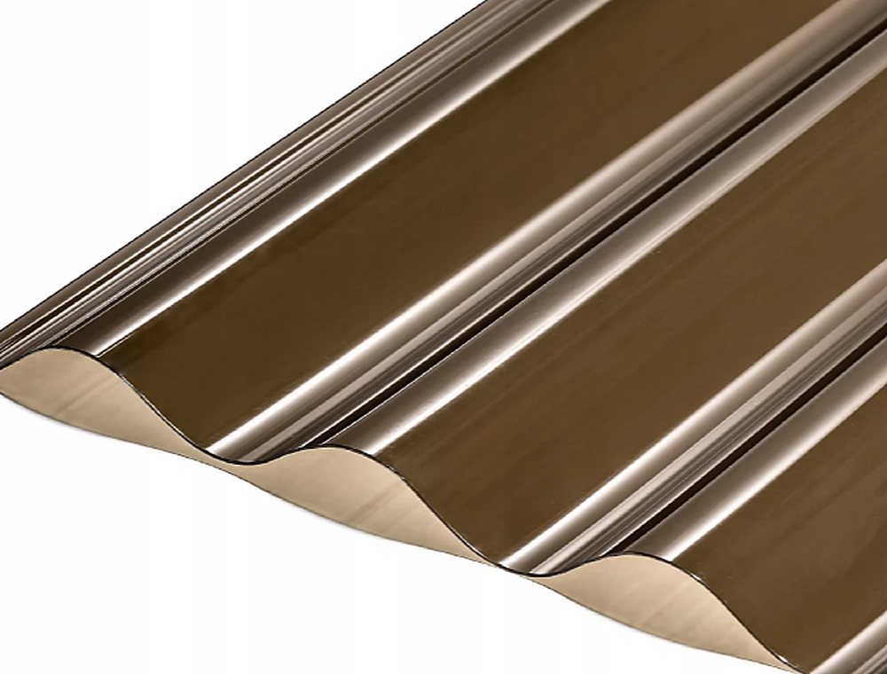 Bronze tinted corrugated polycarbonate roofing