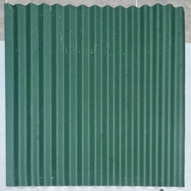 Green corrugated metal sheet