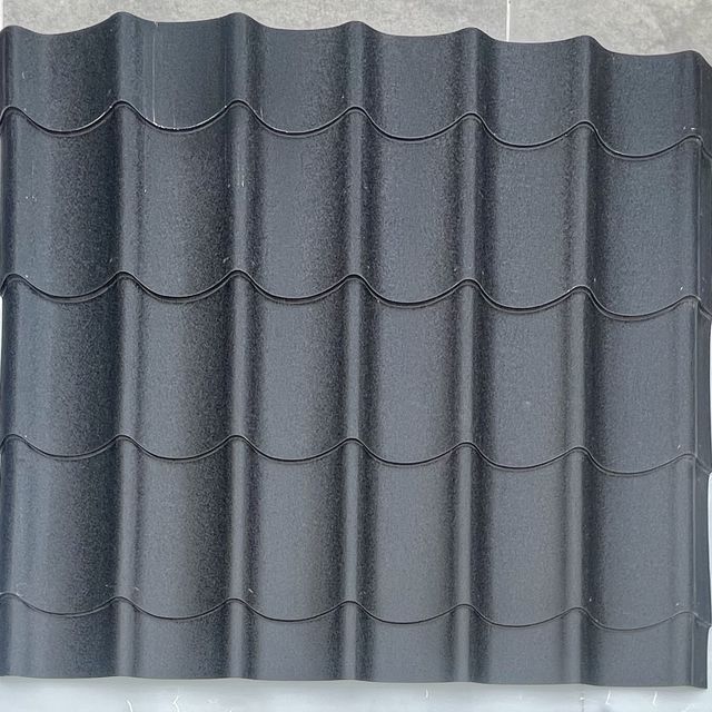 Black tile effect roofing sheet